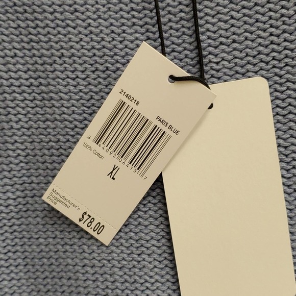 Cozy Chelsea & Theodore Beachy Blue Cotton Oversized Knit Spring Sweater NWT - Picture 4 of 8